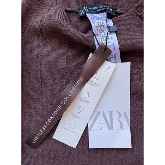 NWT Zara Brown Seamless Creased Limitless Contour Collection Sleeveless Crop Top - Picture 15 of 16